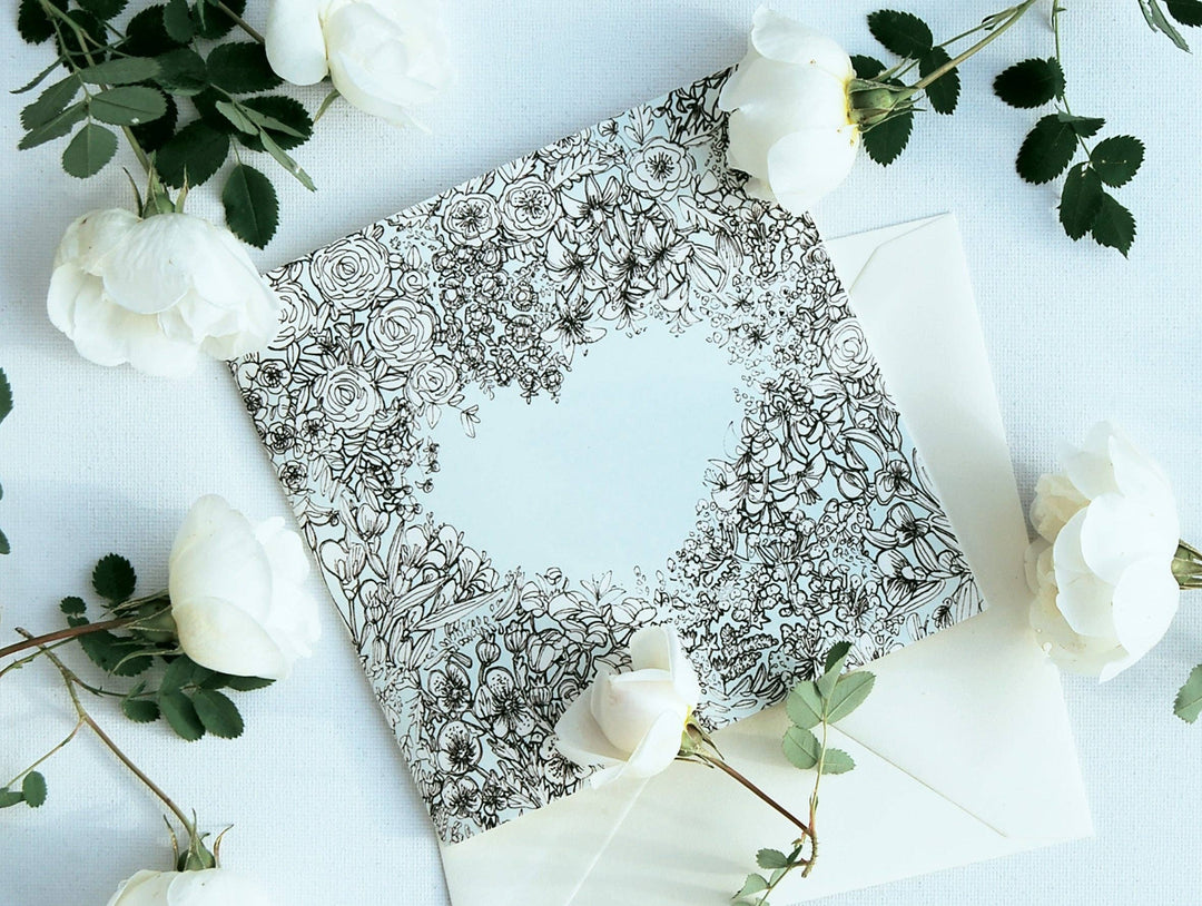 Pastell-Karte „Herz der Blumen“