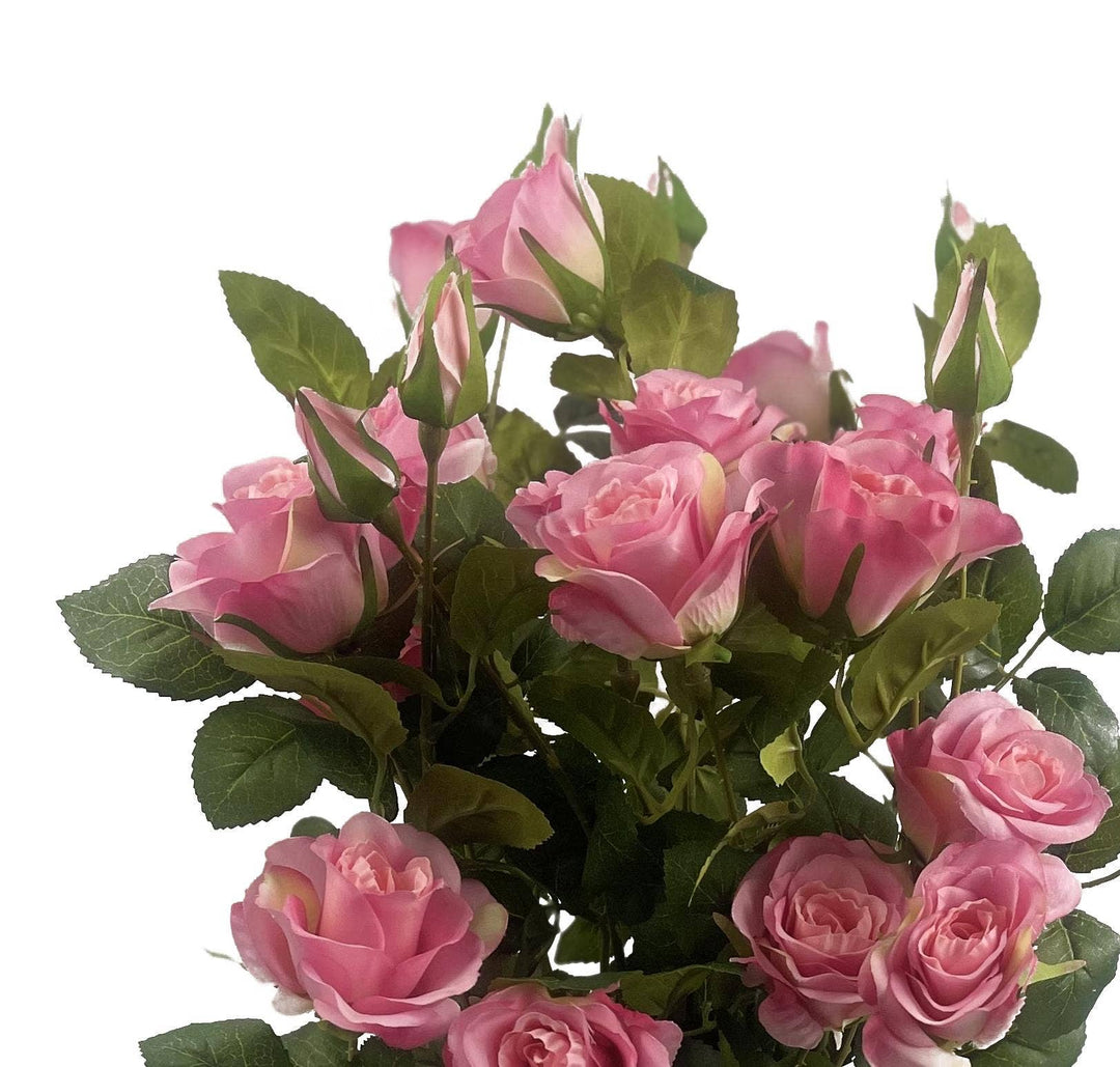 Künstlicher Rosenstrauch Rosa – 60 cm | Premium Seidenblüten