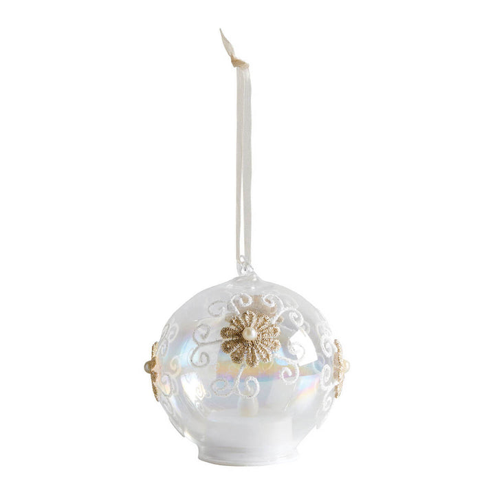 Weihnachts-Glaskugel mit Schneeflocke & LED – Dekoration von Mathilde M.