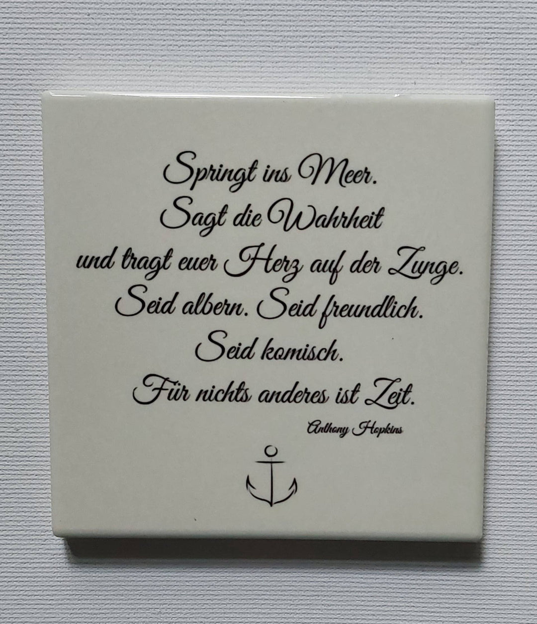 Keramikuntersetzer "Springt ins Meer..."