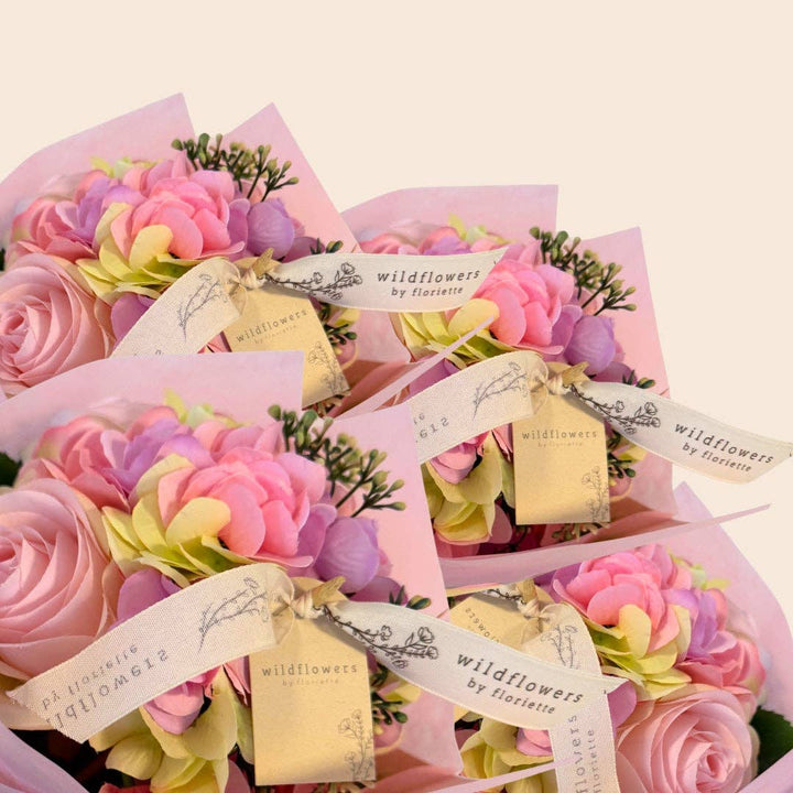 Künstlicher Blumenstrauß Hortensie & Rose Rosa – 30 cm