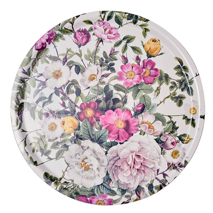 Rundes Serviertablett Ø38 cm mit Rosenmotiv
