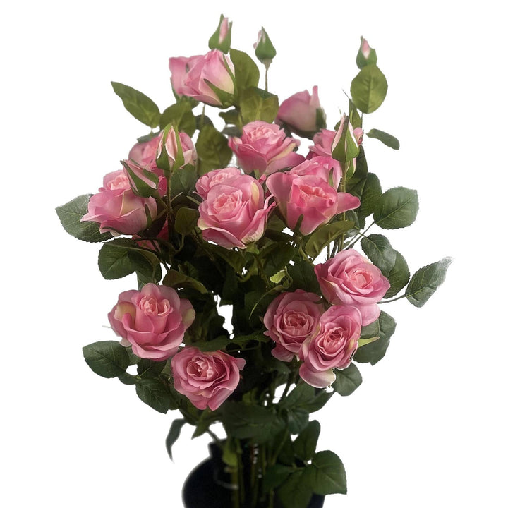 Künstlicher Rosenstrauch Rosa – 60 cm | Premium Seidenblüten