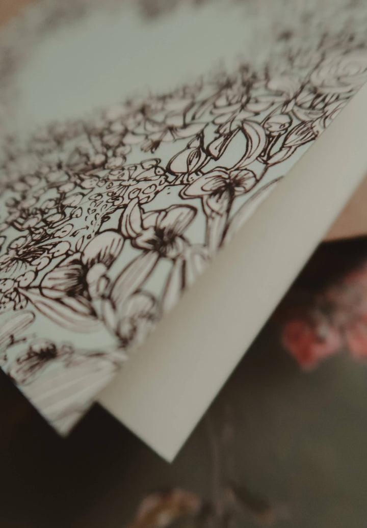 Pastell-Karte „Herz der Blumen“