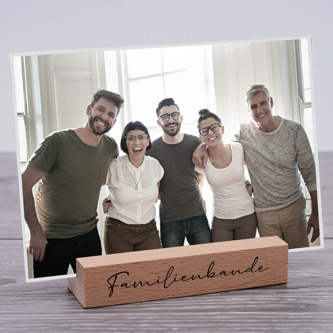 Kartenhalter aus Buchenholz - Familienbande