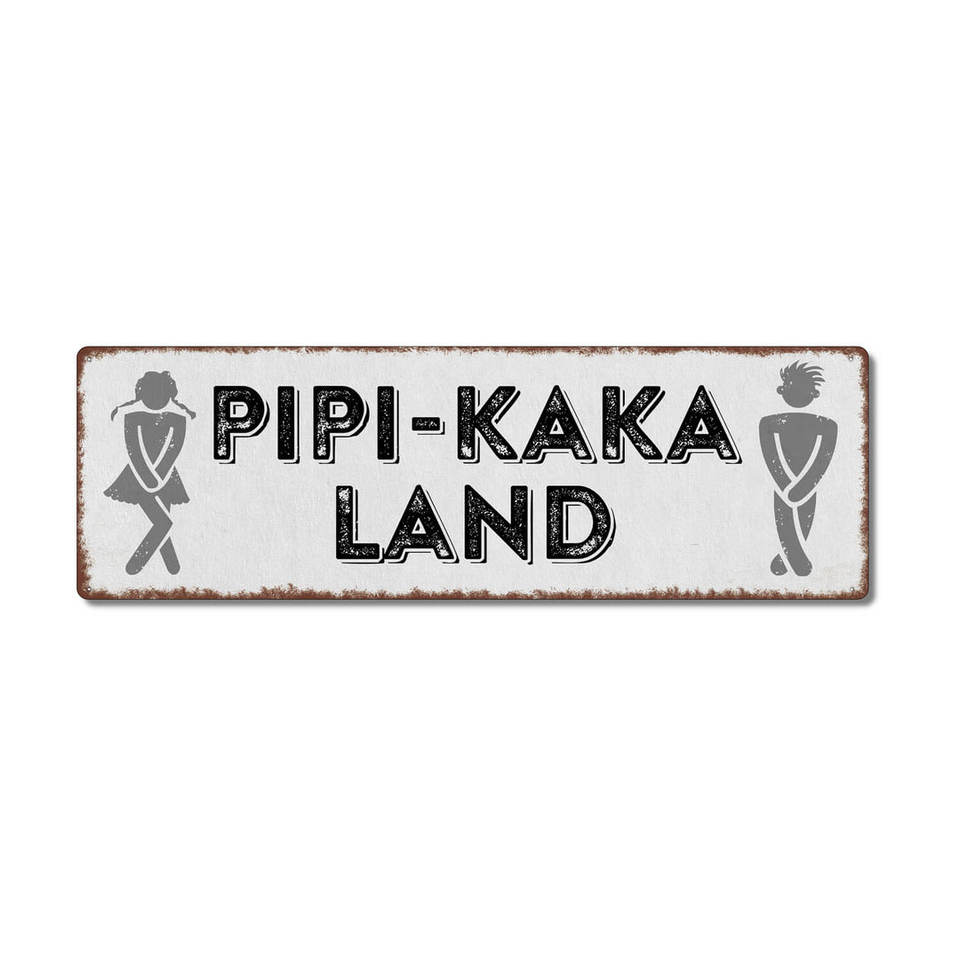 Metallschild - Pipi-Kaka-Land