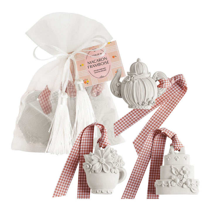 Mathilde M. Geschenkset mit 3 Duft-Dekorationen  - Macaron Framboise