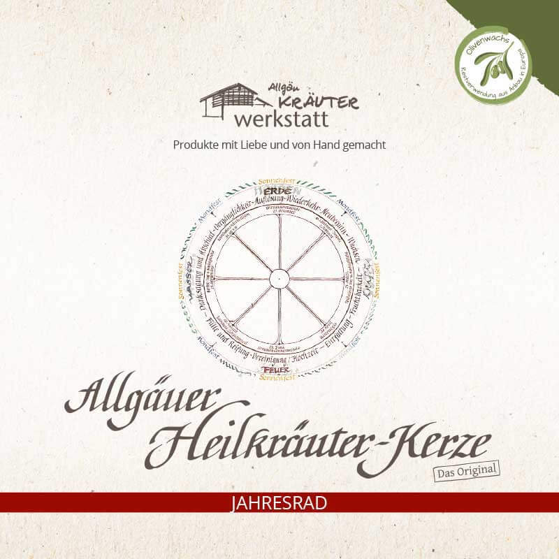 Allgäuer Heilkräuter Kerze - Jahresrad Raunächte