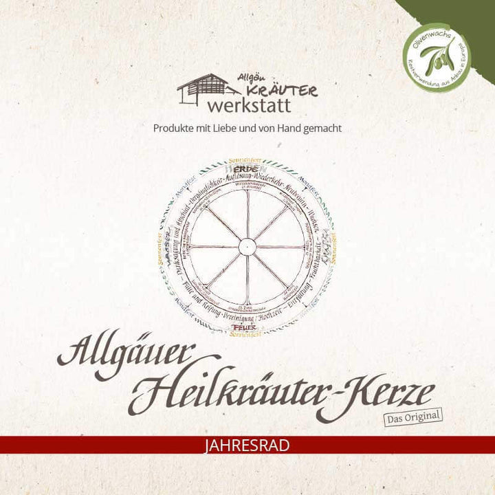 Allgäuer Heilkräuter Kerze - Jahresrad Raunächte