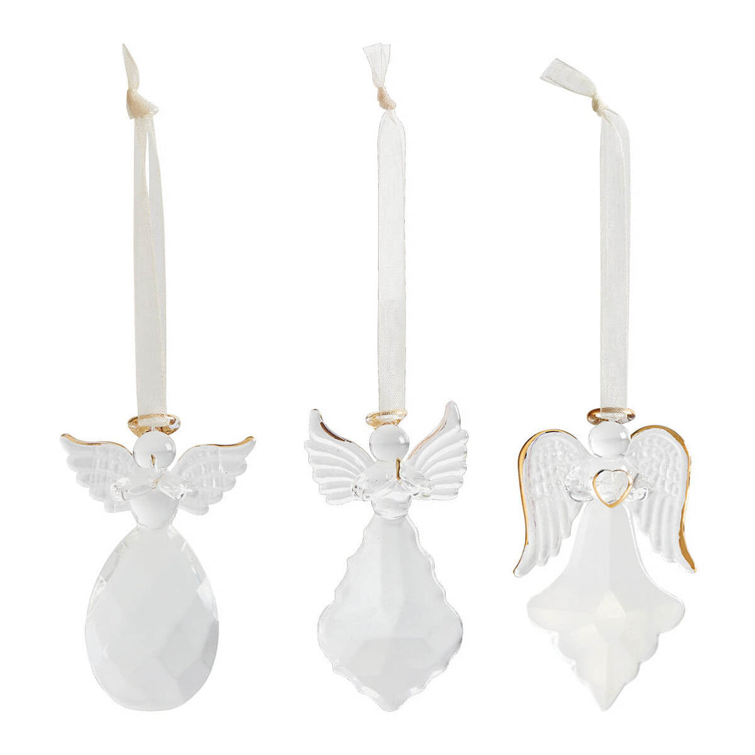 Set aus 3 Glas-Engeln zum Aufhängen – Weihnachtsdeko von Mathilde M.