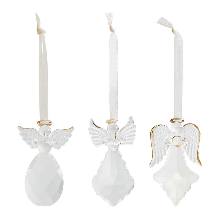 Set aus 3 Glas-Engeln zum Aufhängen – Weihnachtsdeko von Mathilde M.